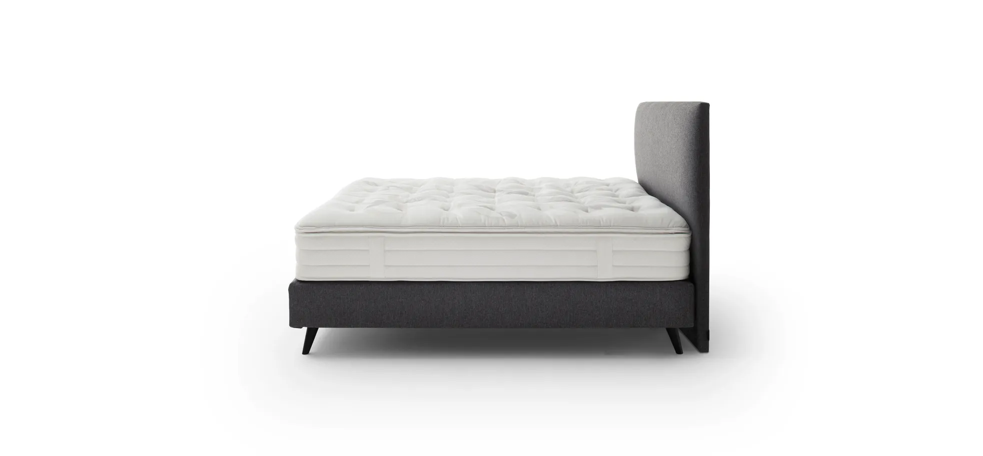 Boxspringbett Navelli 1 - Liegefläche ca. 180x200 cm, Stoff, Grau