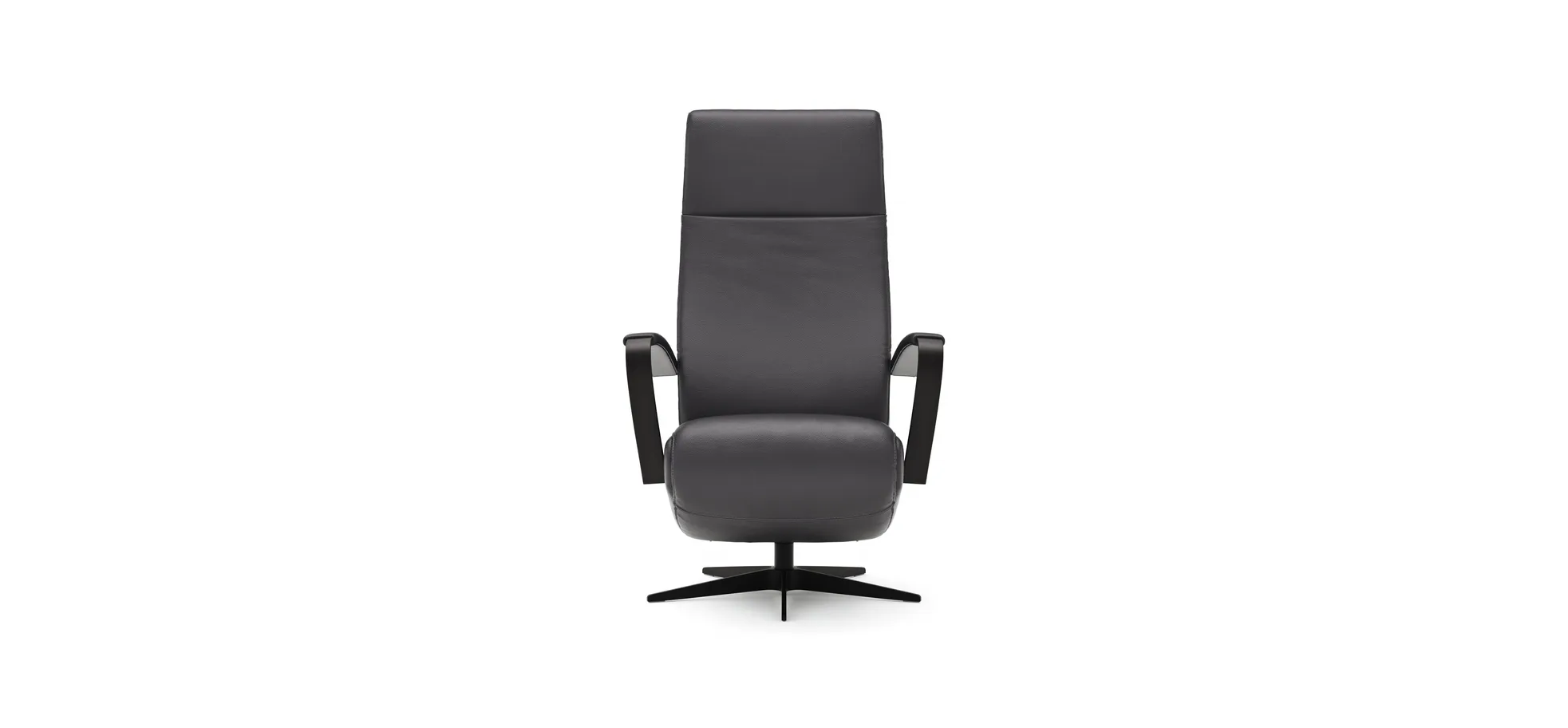 Relaxsessel Girona - Relaxfunktion (motorisch), Leder, Schwarz