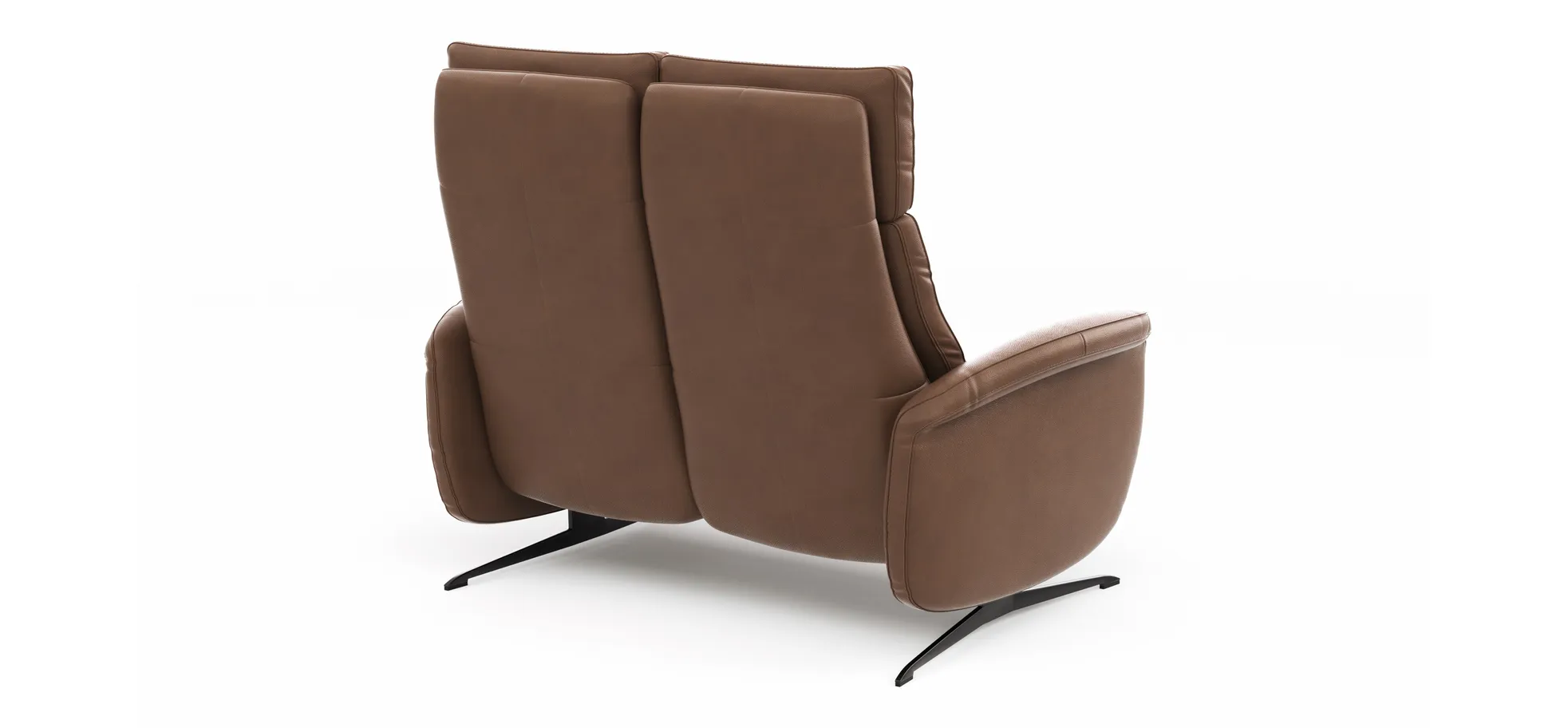 Sofa Sitz.Konzept Sofa - 2-Sitzer inkl. Kopfteilverstellung, Leder, Cognac