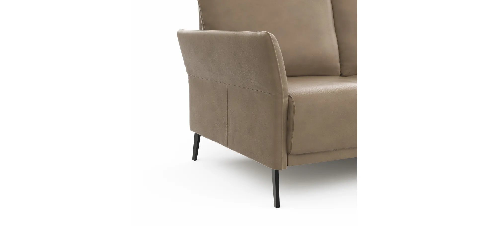 Sofa Rosario - 2-Sitzer, Leder, Rauchbraun