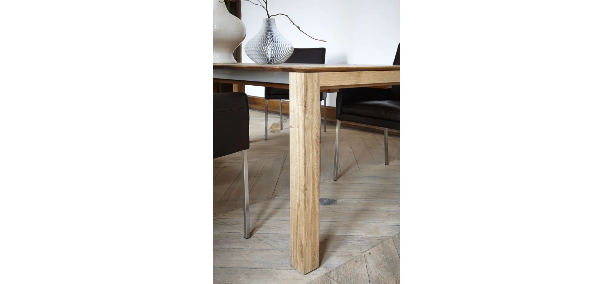Esstisch 3400 - LB ca. 200x100 cm, ausziehbar, Asteiche massiv, Geölt