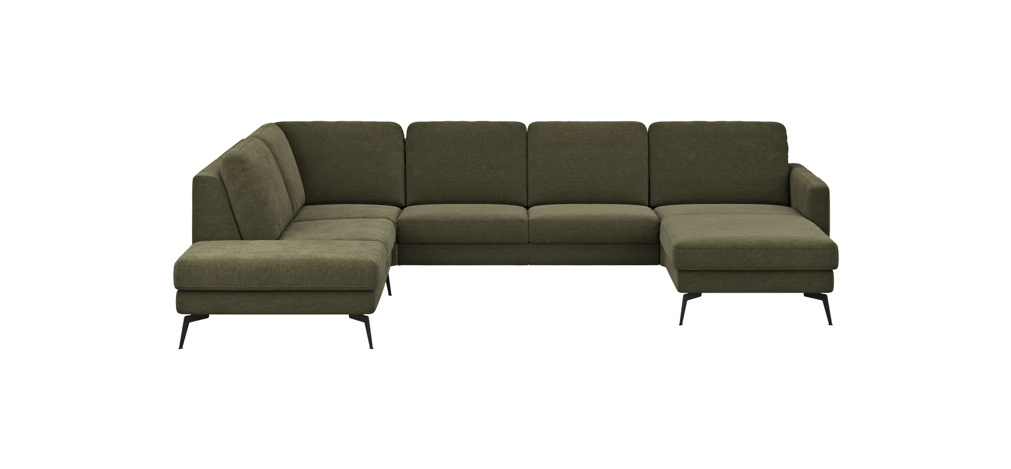 Wohnlandschaft Enna - Ecke links, 2,5-Sitzer, Longchair rechts, Stoff,  Olive 109159