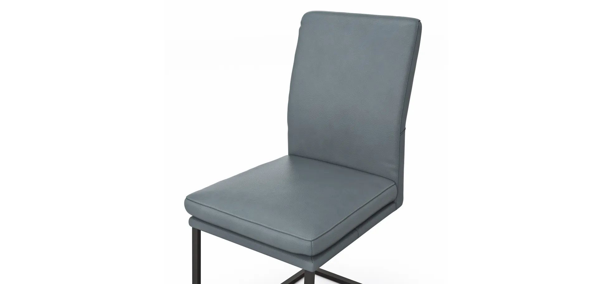 Freischwinger Valloni, Leder, Hellblau