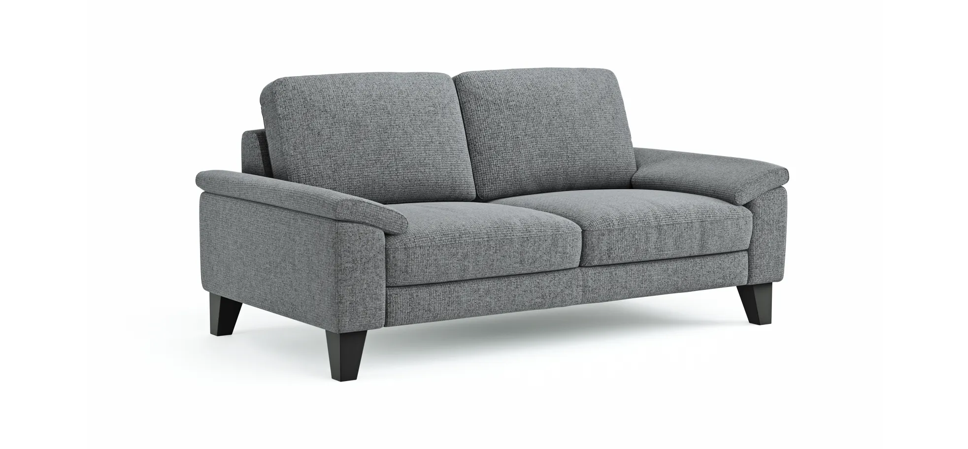 Sofa Oviedo - 2-Sitzer, keine Funktionen, Flachgewebe, Grau