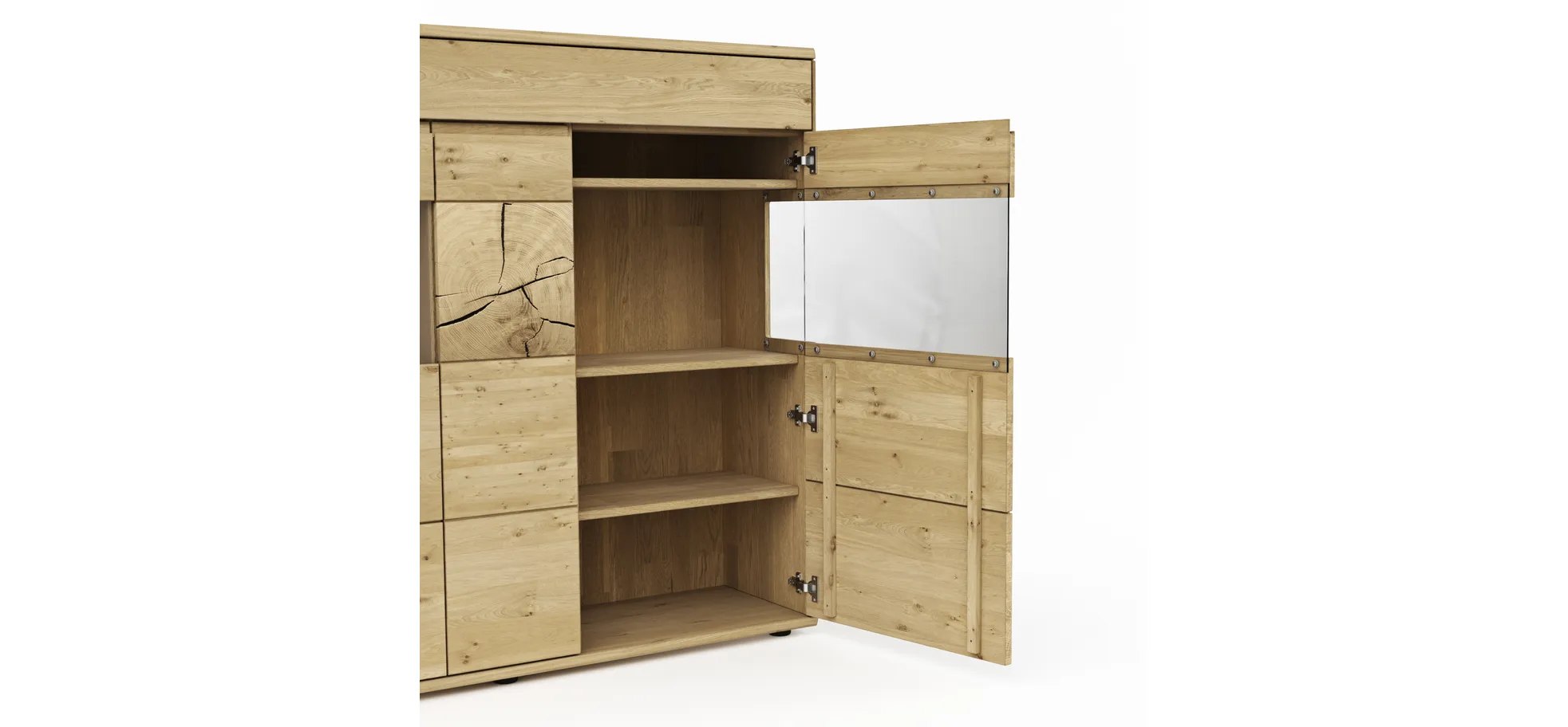 Highboard Amora - Wildeiche massiv bianco