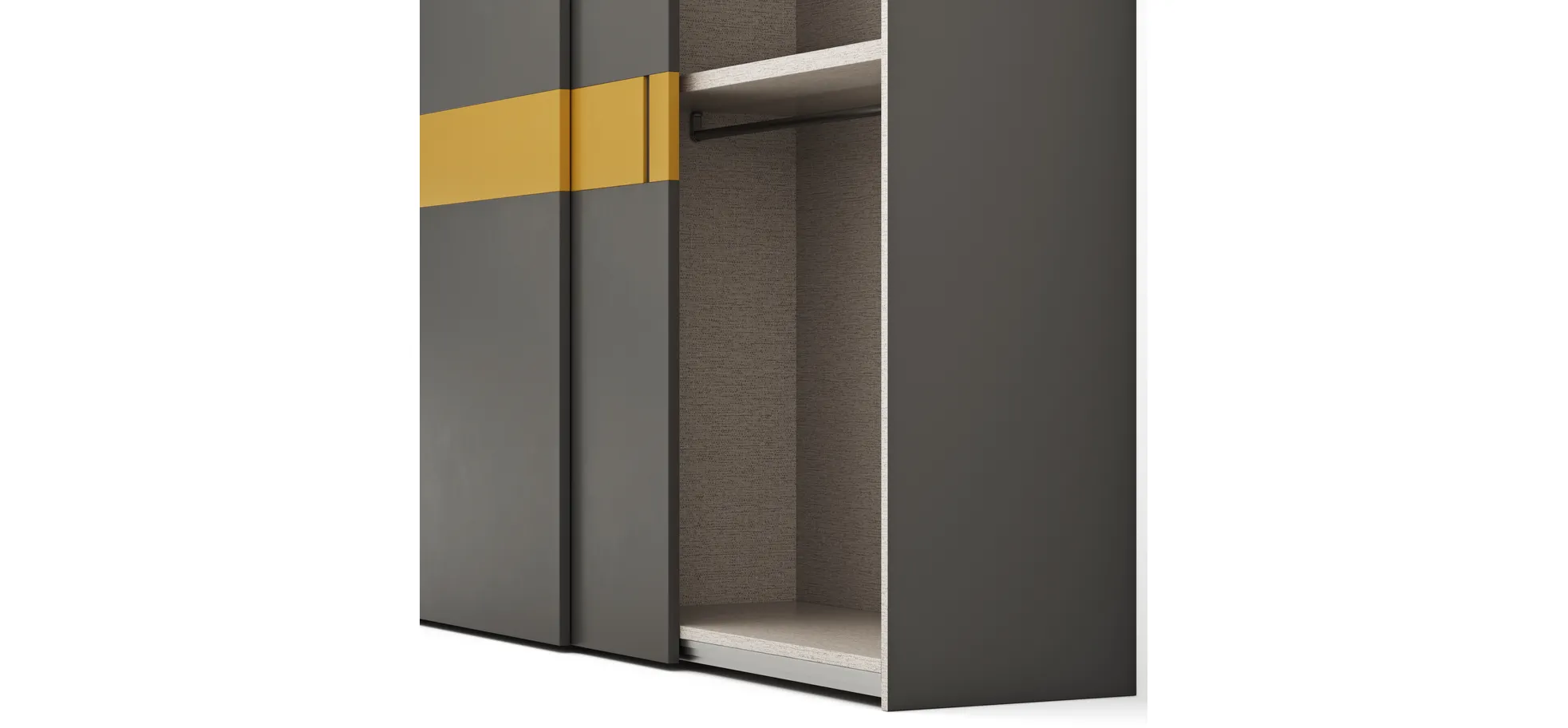 Schiebetürenschrank Loretto - B ca. 280 cm, Lack matt, Anthrazit