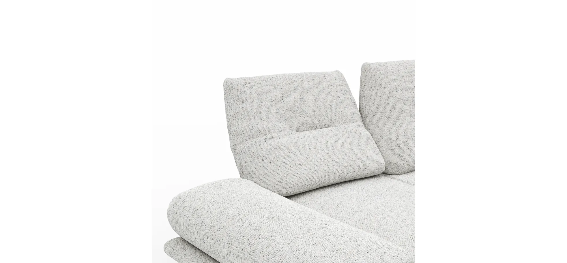 Sofa Lucero 2.0 - 2-Sitzer inkl. Rückenlehne verstellbar, Stoff, Offwhite