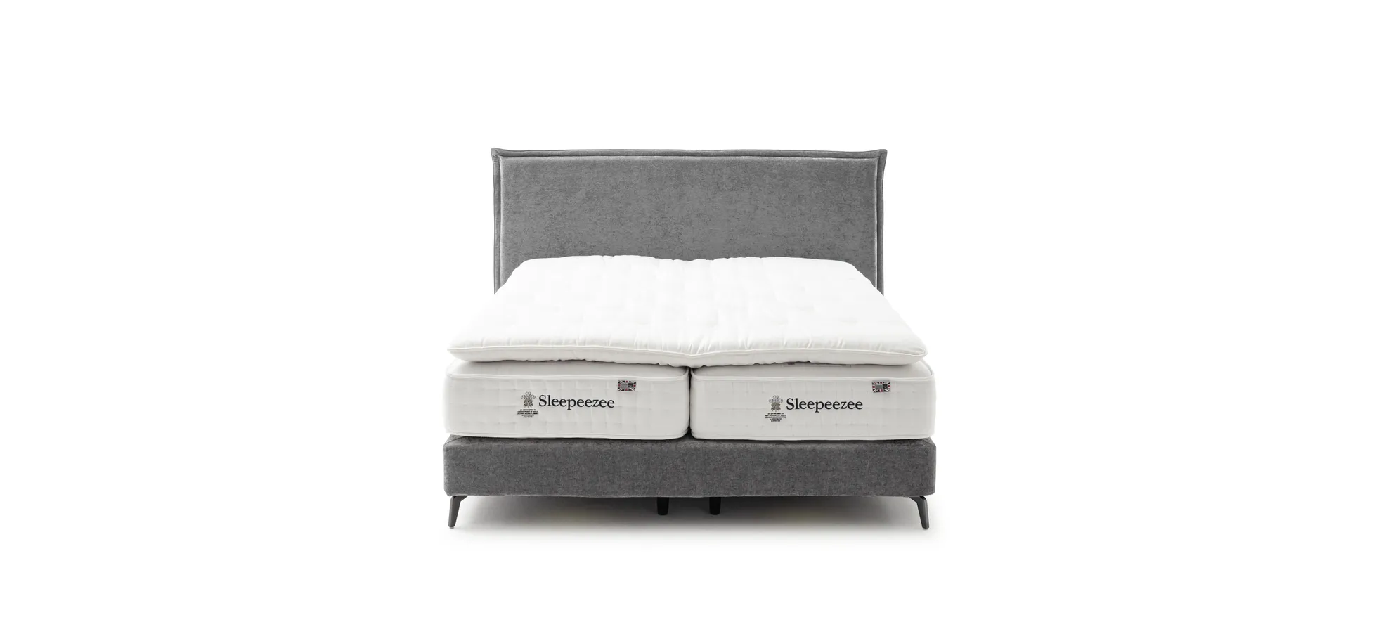 Boxspringbett Contur 2700 - Liegefläche ca. 180x200 cm, Stoff, Grau