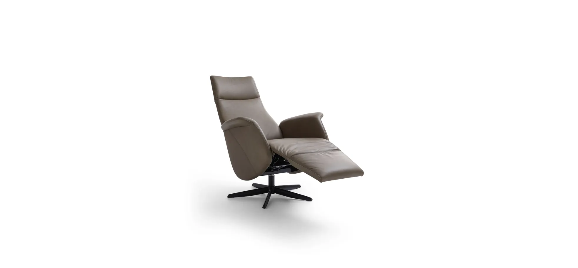 Sessel Girona - Relaxfunktion (motorisch), Leder, Moos
