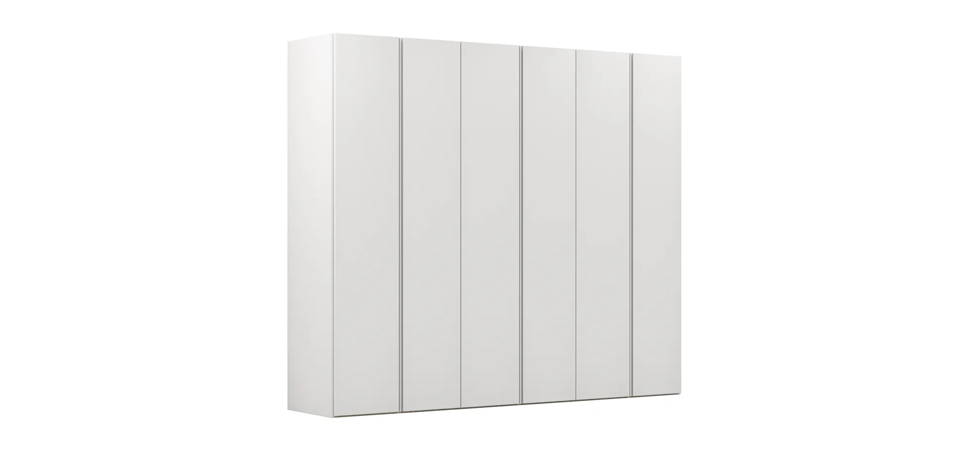 Drehtürenschrank Loretto - B ca. 280 cm, Melamin matt, Weiß 101952