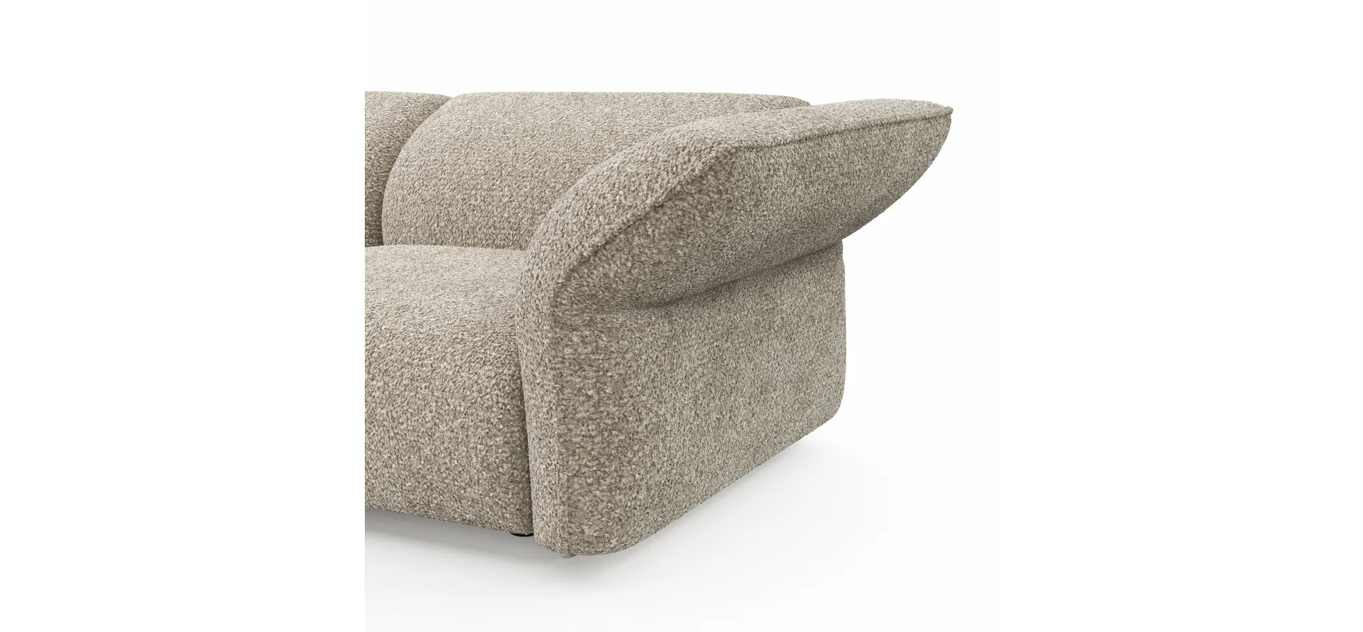 Trapezsofa Motone - Ecke links mit 2-Sitzer, Stoff, Beige