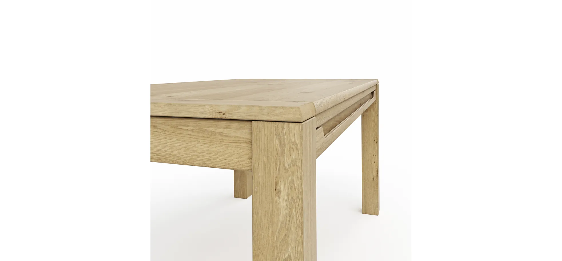 Esstisch Amora - LB ca. 180x90 cm, Wildeiche massiv bianco