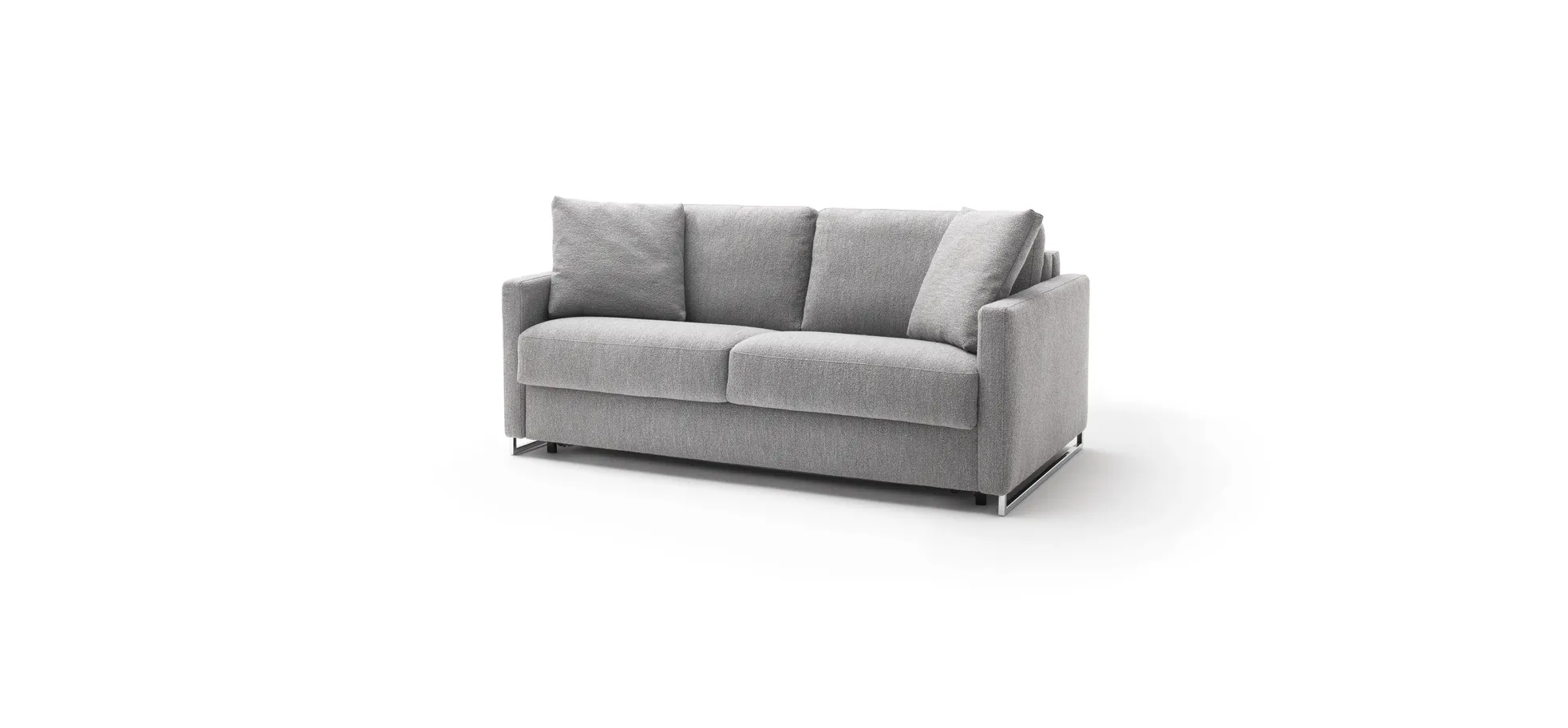Sofa Nuoro - 2,5-Sitzer inkl. Schlaffunktion, Armlehne mit Kufe, Stoff, Grau