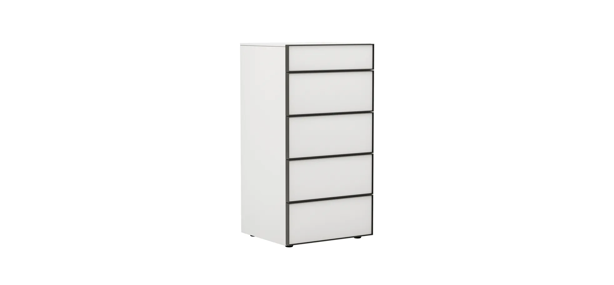 Kommode Loretto - BHT ca. 60x115x53 cm, Lack matt, Weiß 114399