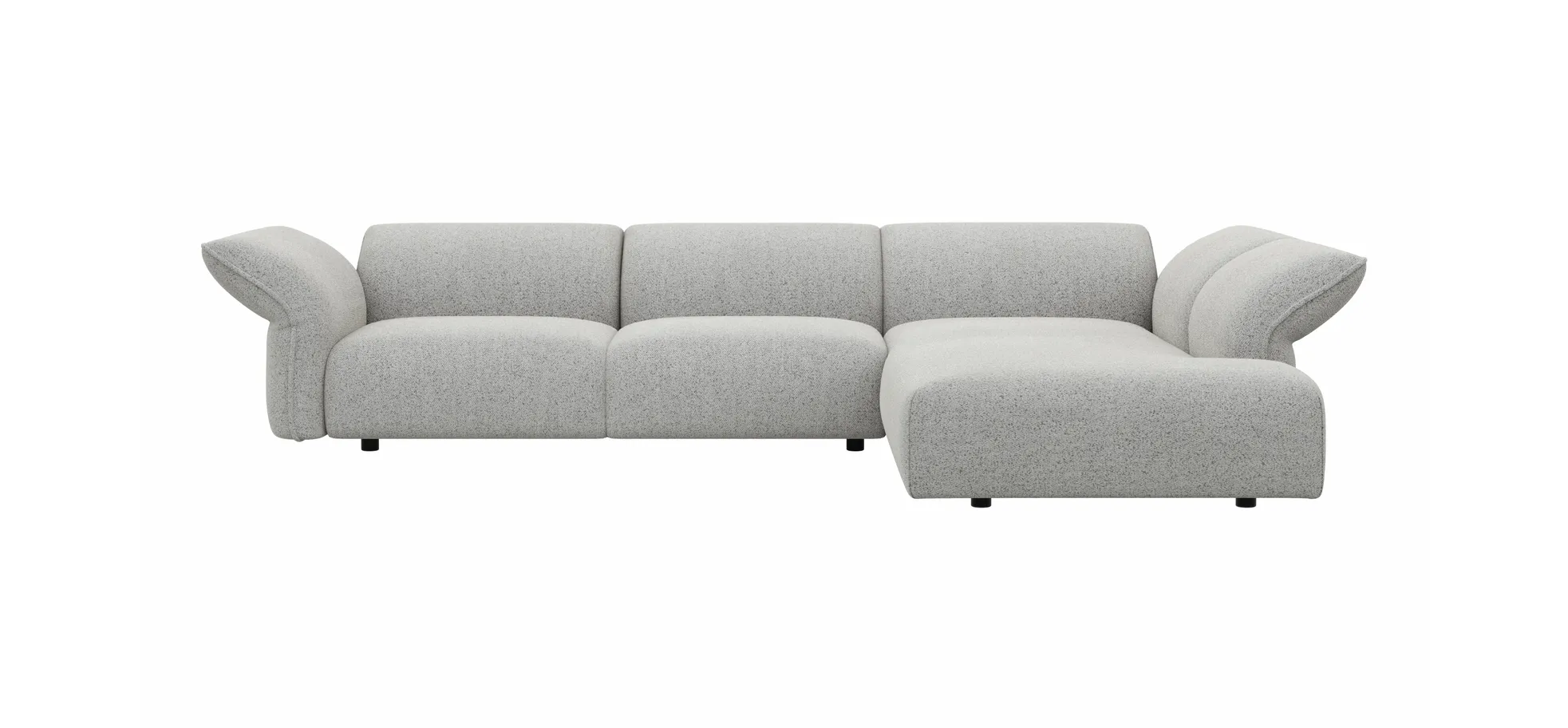 Ecksofa Motone - 2,5-Sitzer mit Ecke rechts, Stoff, Hellgrau 144557