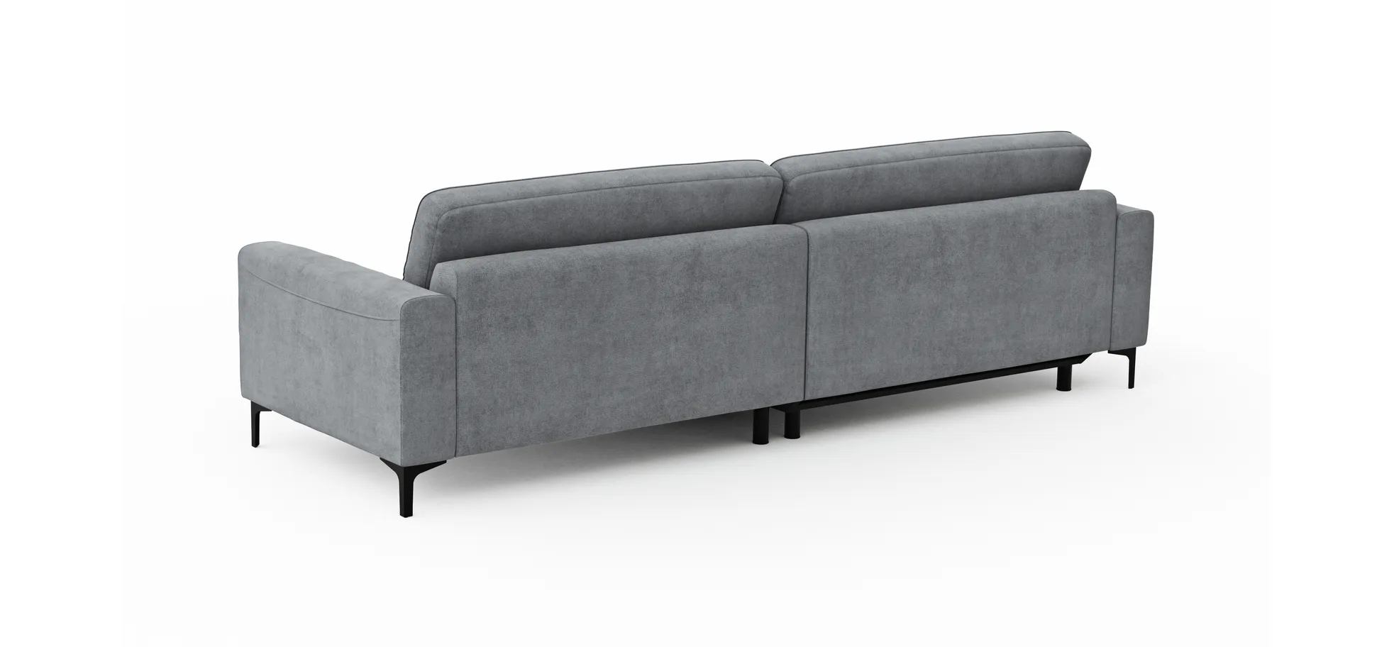 Ecksofa Oviedo - Longchair links mit 1,5-Sitzer, Stoff, Grau