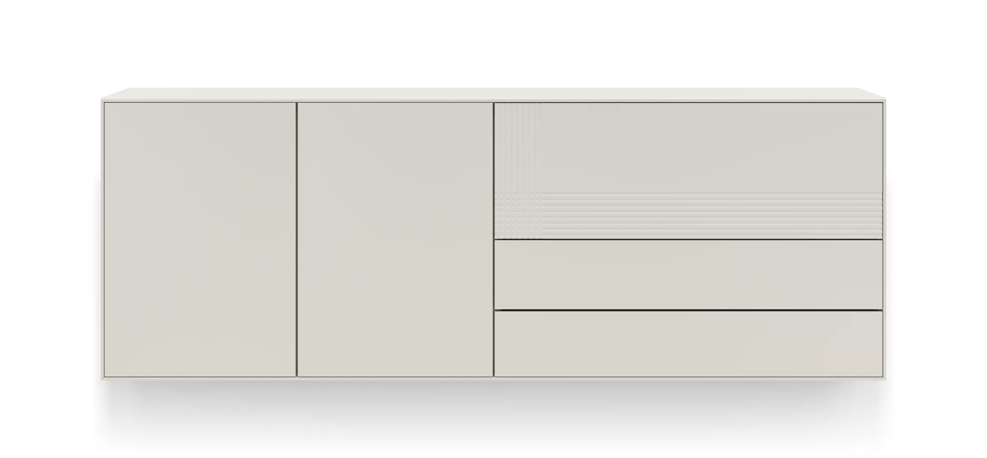 Sideboard Colore - B ca. 200 cm, Lack, Weiß