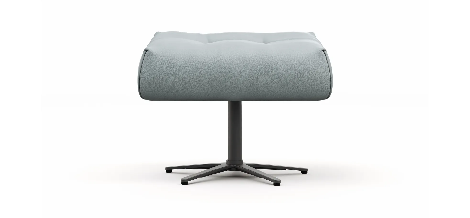 Hocker Terni - Sternfuss, Leder, Hellblau