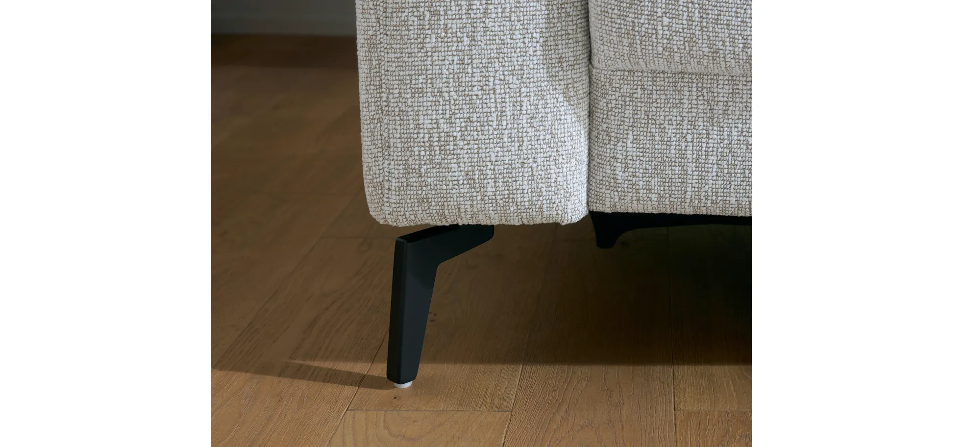Ecksofa Rafaela 2.0 - 2,5-Sitzer mit Longchair rechts inkl. Kopfteilverstellung, Stoff, Champagner