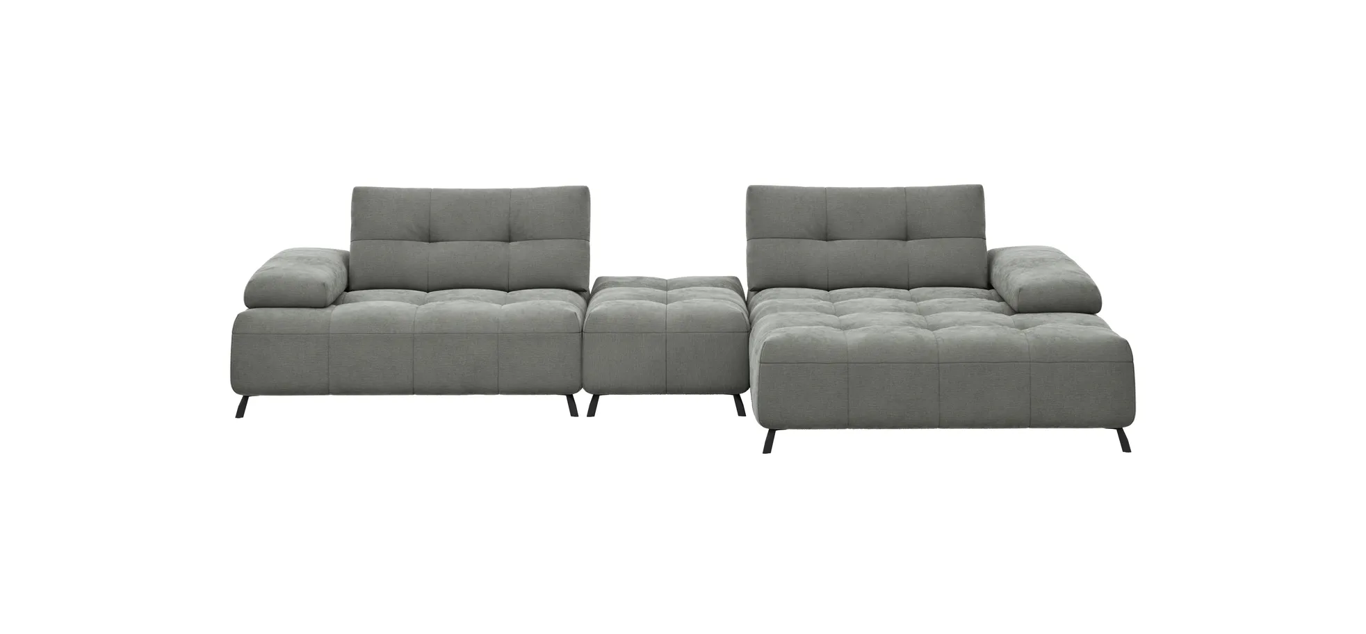 Ecksofa Comodo - 1-Sitzer, Longchair Rechts, Stoff, Hellgrau 131921