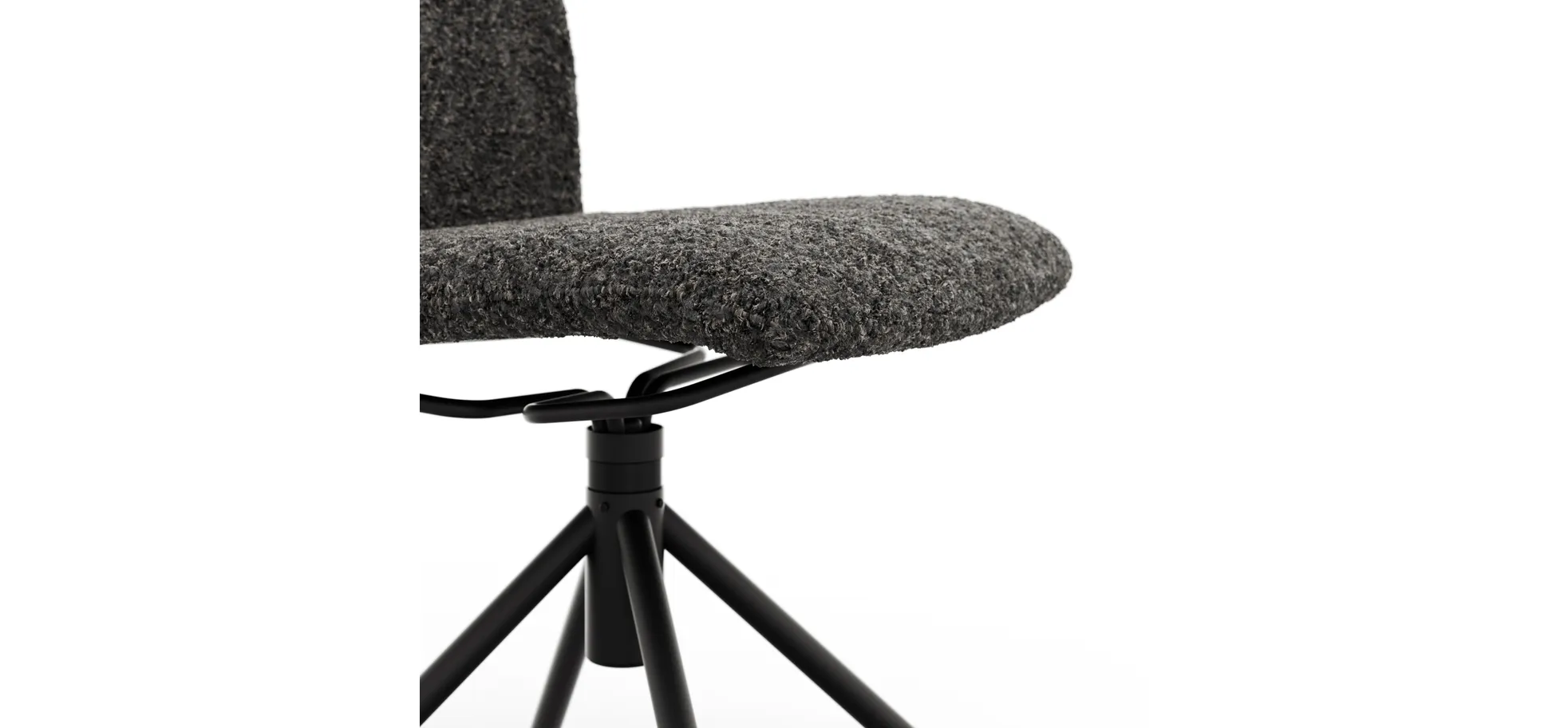 Stuhl Sedana - drehbar, Stoff, Dunkelgrau