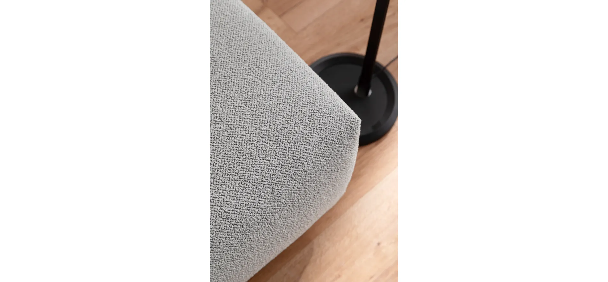 Ecksofa Motone - 2,5-Sitzer mit Ecke rechts, Stoff, Hellgrau
