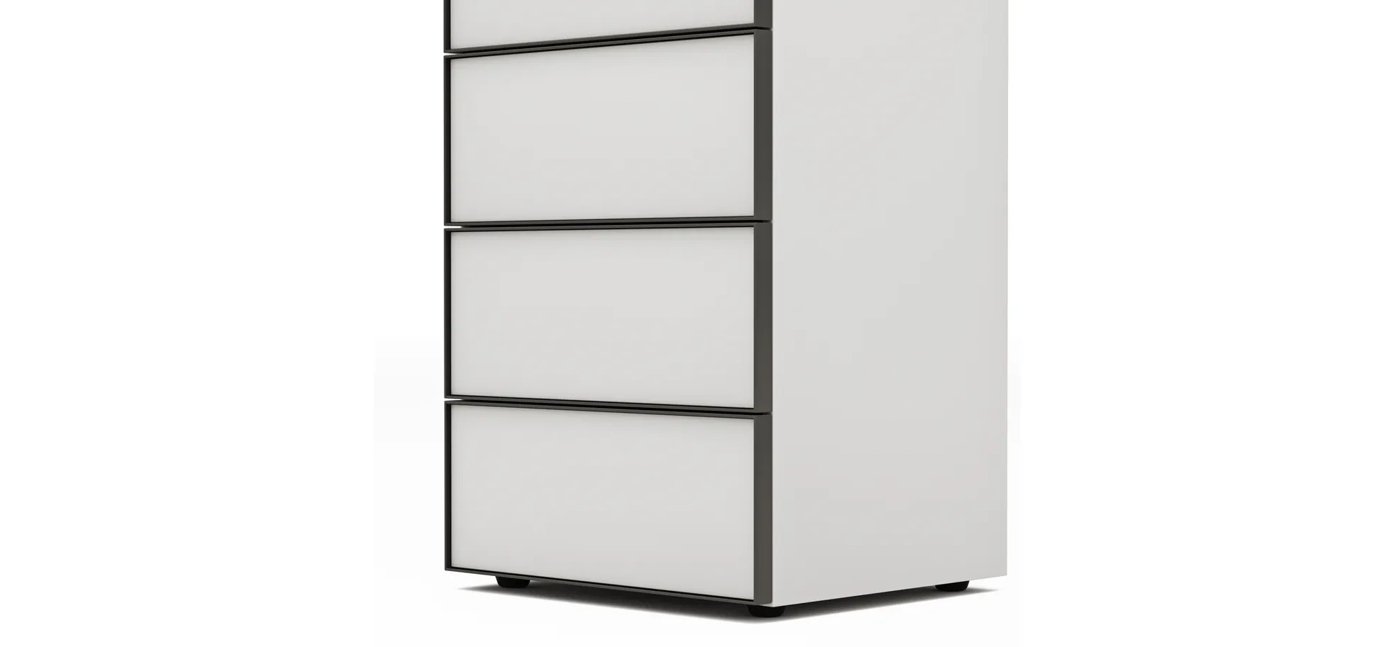 Kommode Loretto - BHT ca. 60x115x53 cm, Lack matt, Weiß