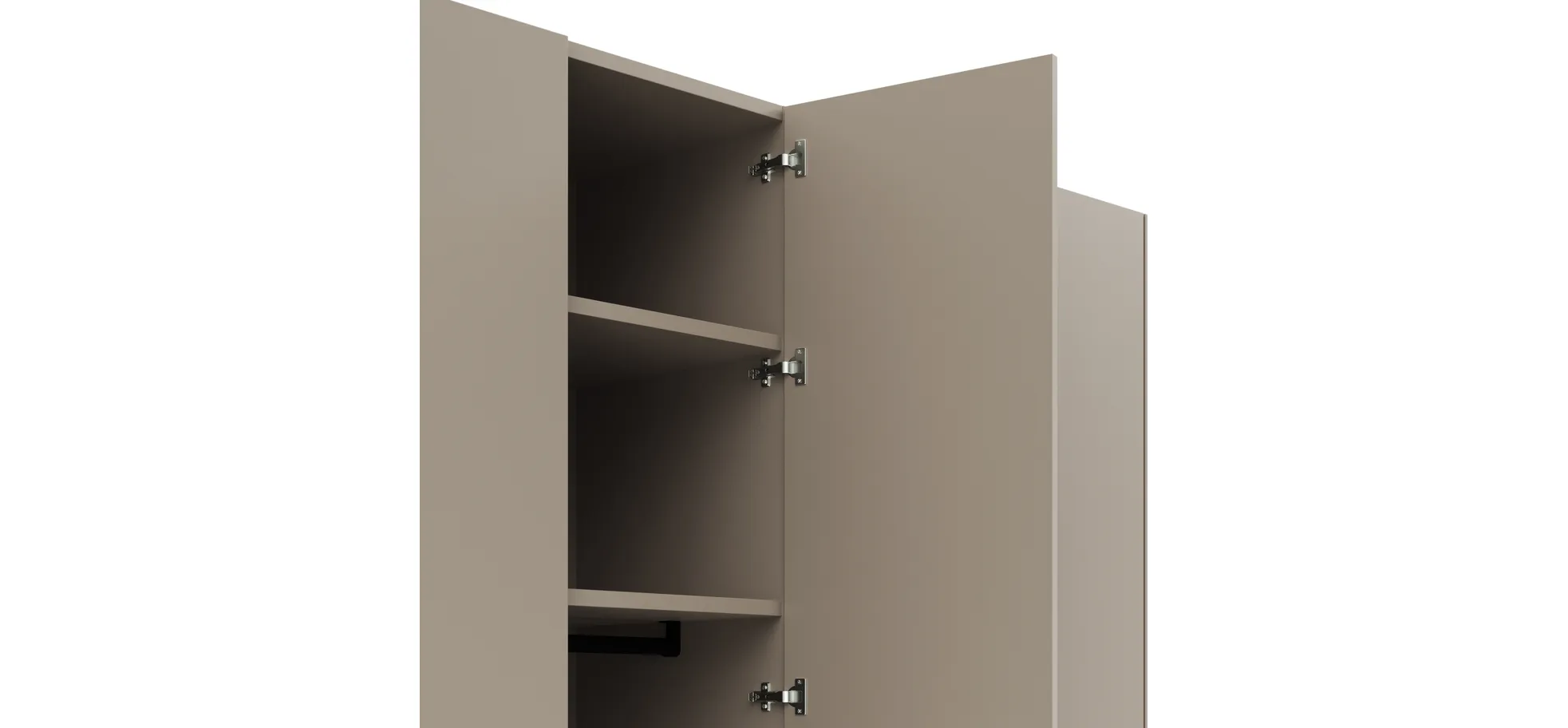 Drehtürenschrank Matera - BHT ca. 251x235x60 cm, Lack Matt, Kaschmir, Eiche, Milk