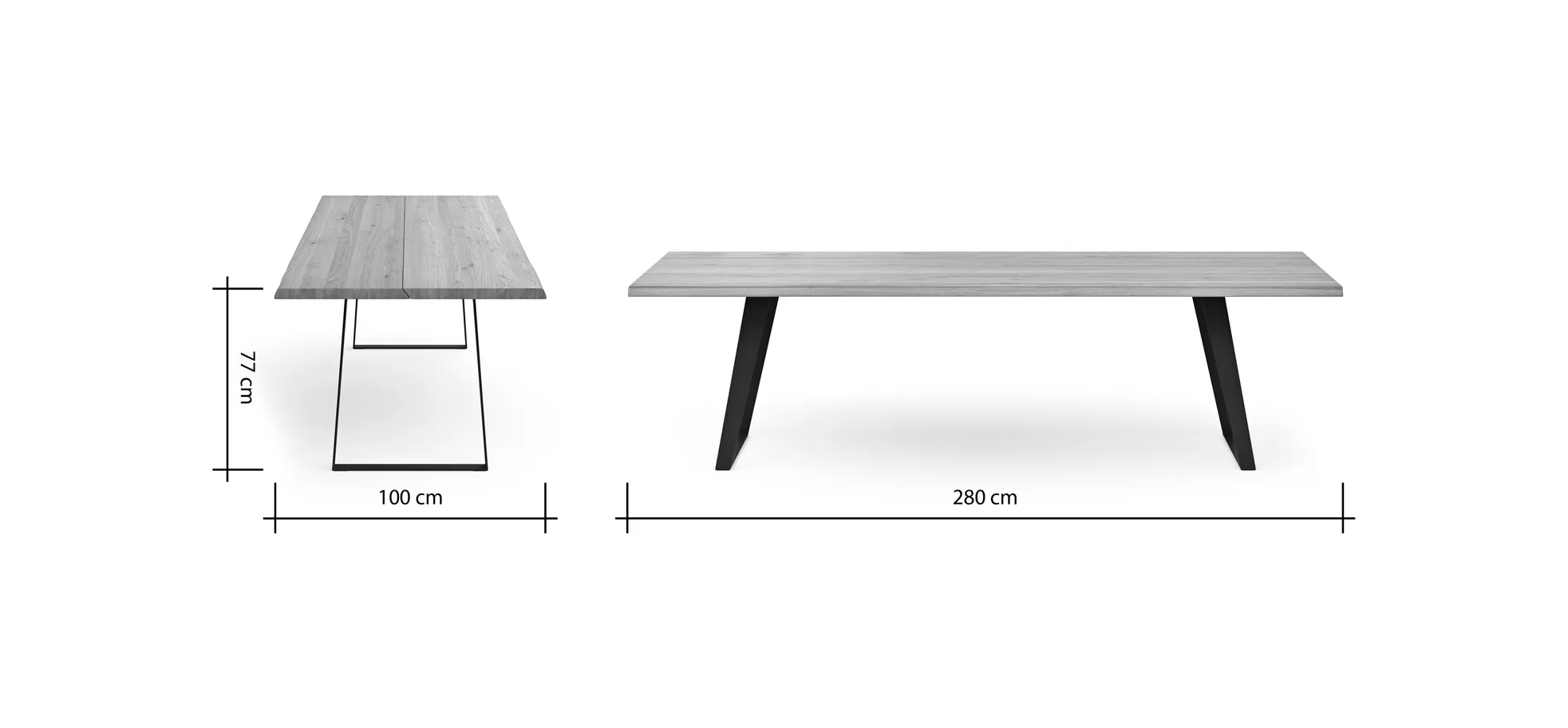 Esstisch Talara Lina - LB ca. 280x100cm, Wildeiche Natur