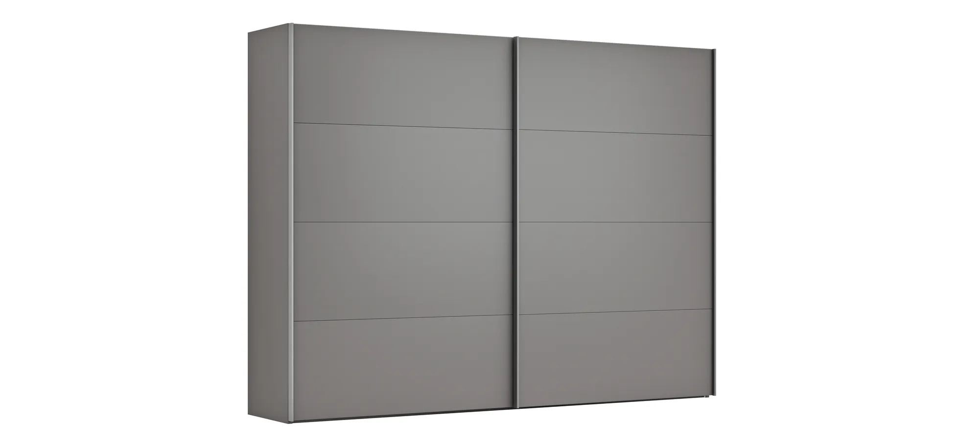 Schwebetürenschrank Viana - B ca. 301 cm, Lack, Steingrau 120129