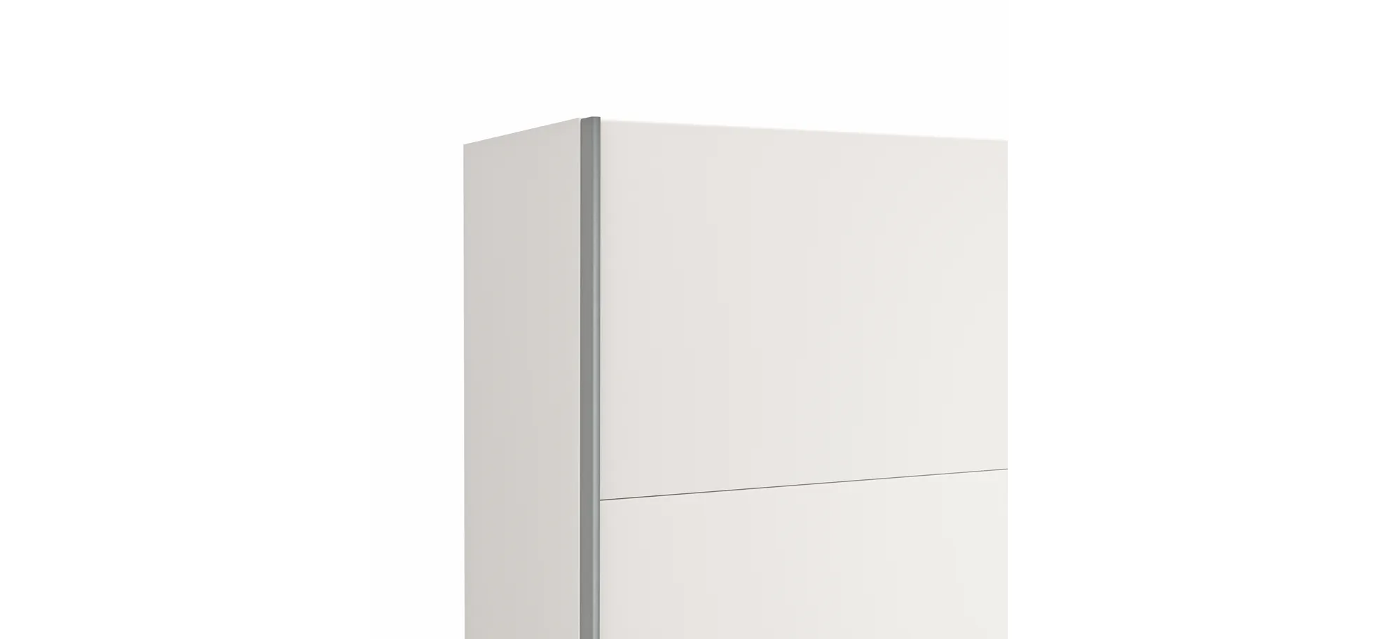 Schwebetürenschrank Viana - B ca. 212 cm, Lack, Weiß
