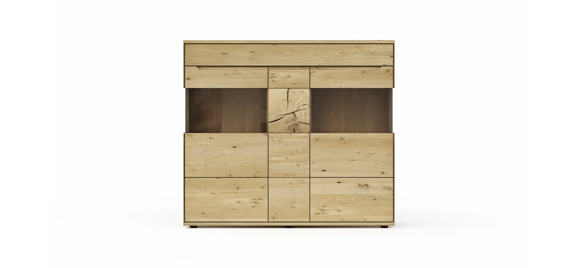 Highboard Amora - Wildeiche massiv bianco