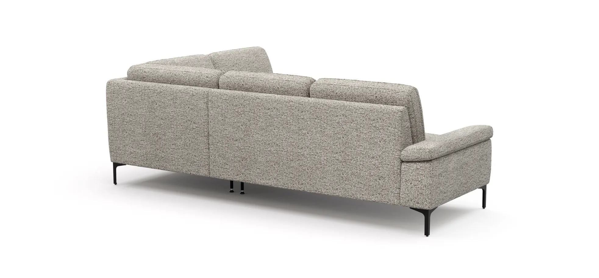 Ecksofa Matero - 2-Sitzer mit Ecke rechts, Stoff, Graubeige