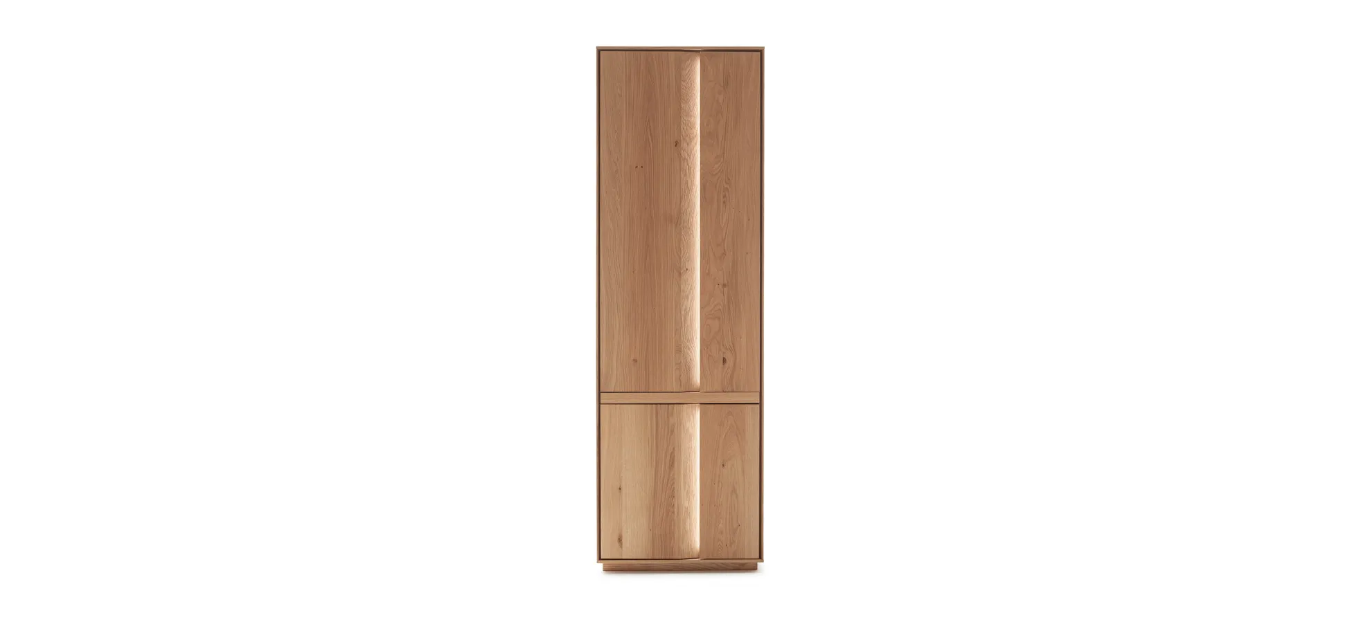 Schrank Due Viso - inkl. Beleuchtung, BHT ca. 63x200x40 cm, Wildeiche massiv, geölt