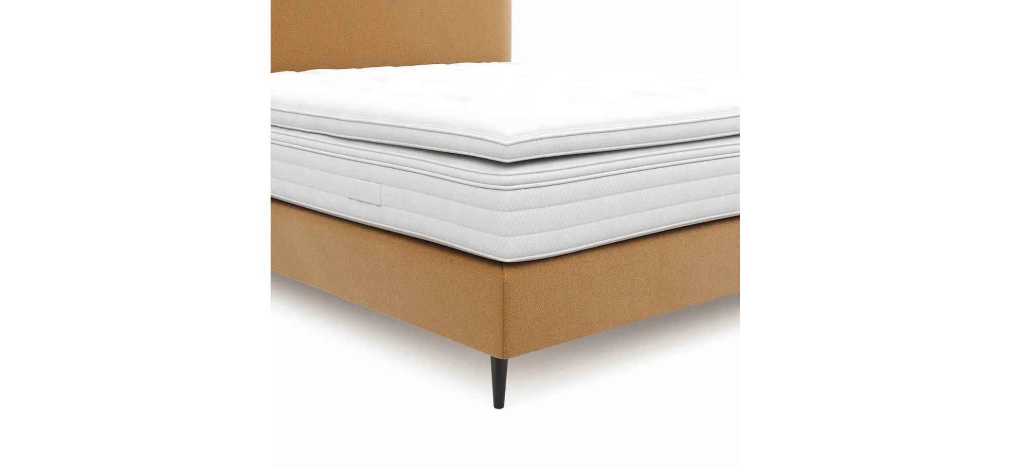Boxspringbett Navelli 2 - Liegefläche ca. 180x200 cm, Stoff, Kurkuma