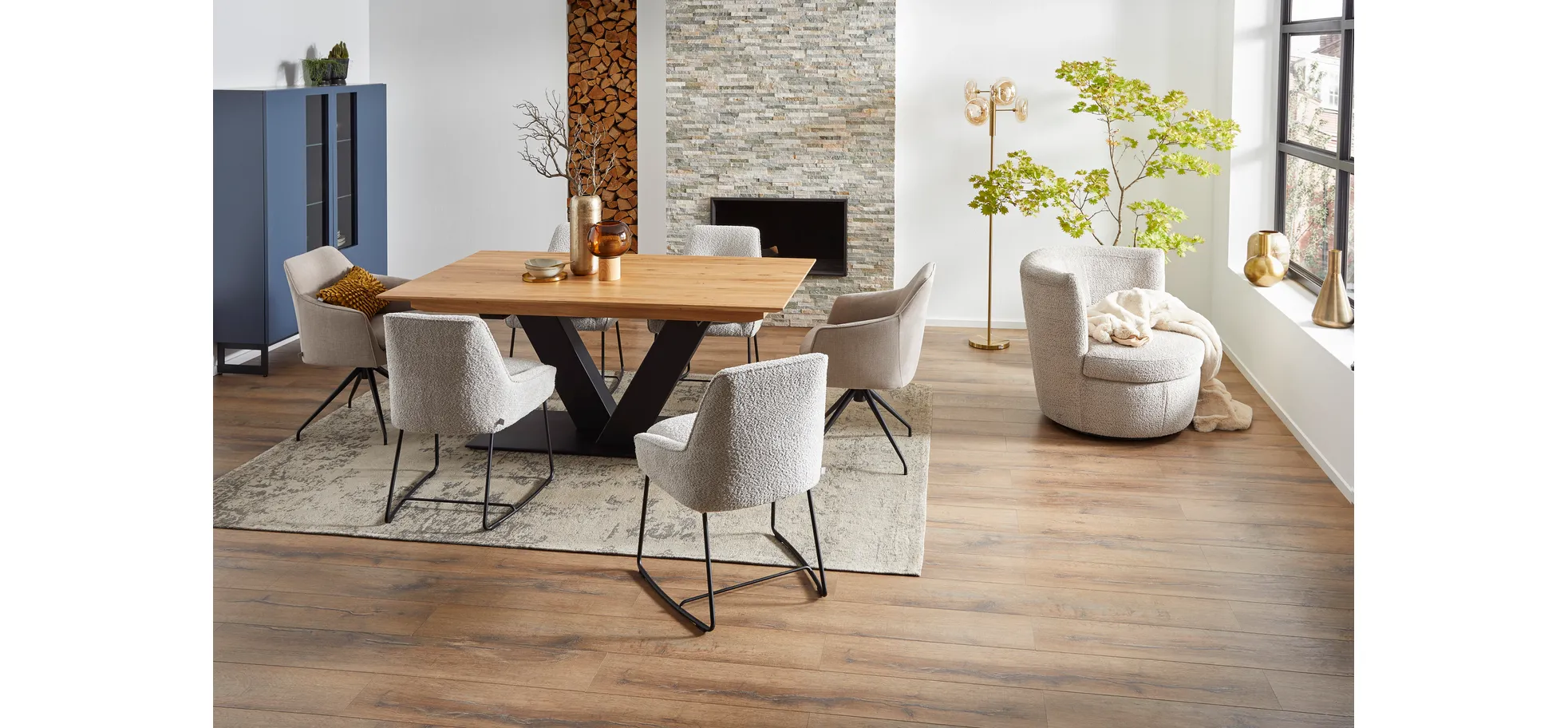 Esstisch Talara Lola V - LB ca. 180x90 cm, Wildeiche geölt