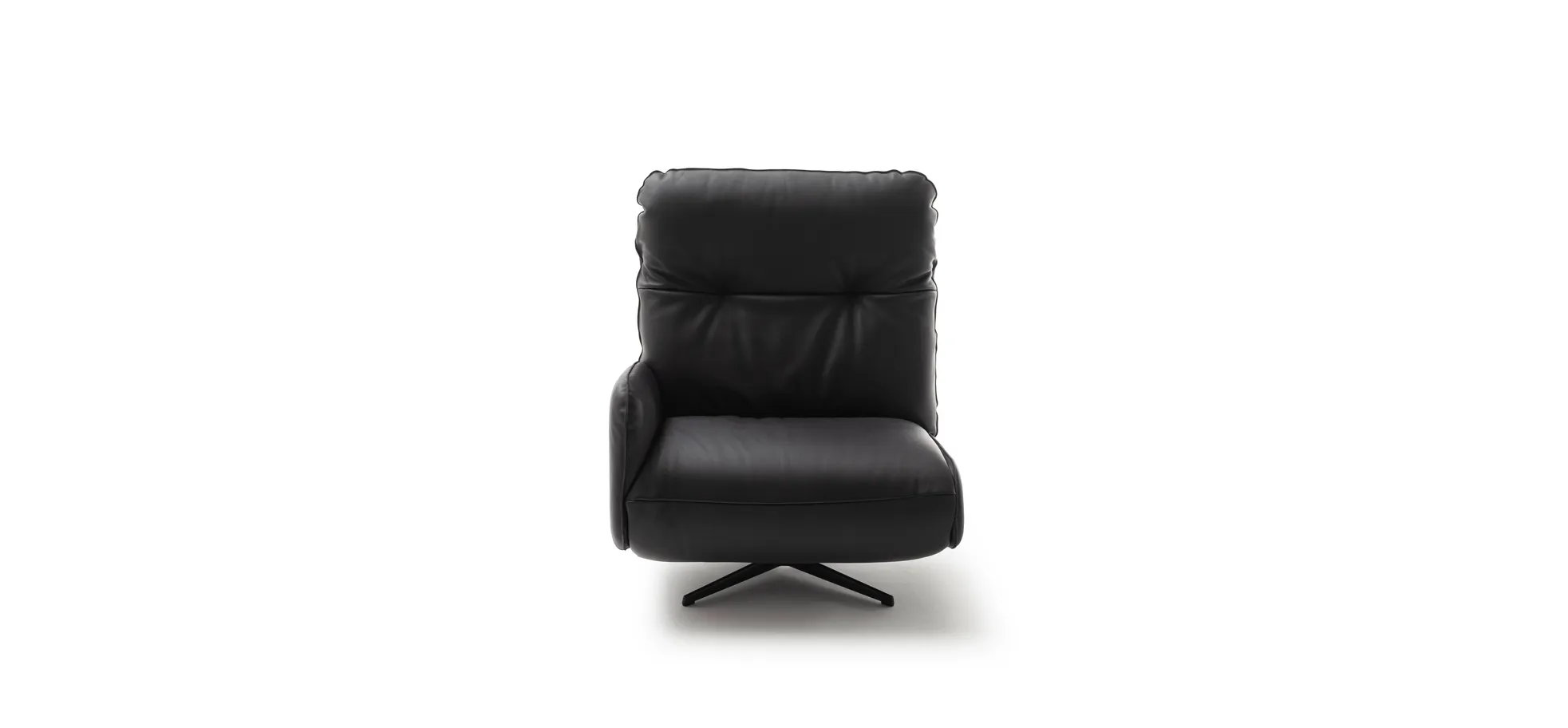 Loungesessel Lovere - Leder, Schwarz, Armlehne links