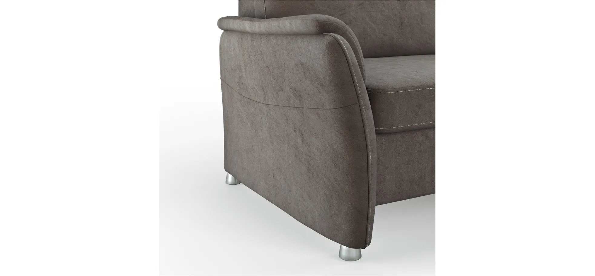 Sofa Arima - 2,5-Sitzer inkl. Sitzvorzug (motorisch) und Armlehnen verstellbar, Stoff, Dunkelbraun