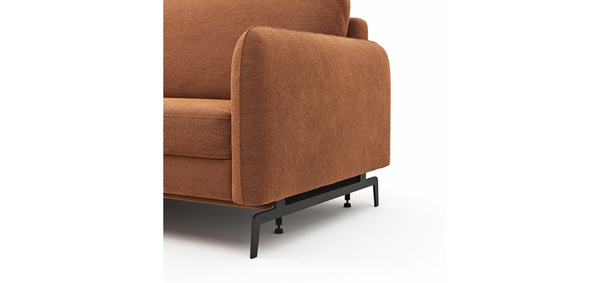 Ecksofa Enna - Longchair Links mit 1,75-Sitzer, inkl. motorischer Relaxfunktion, Stoff, Terracotta