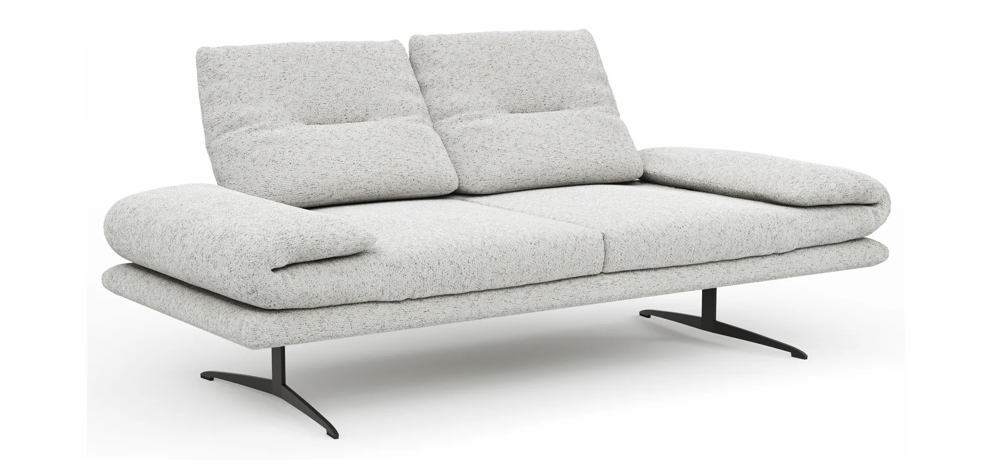 Sofa Lucero 2.0 - 2-Sitzer inkl. Rückenlehne verstellbar, Stoff, Offwhite