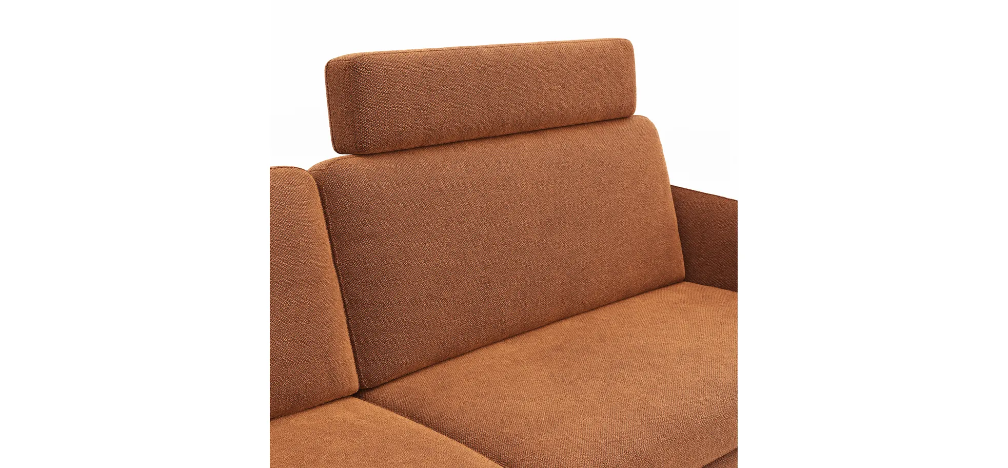 Ecksofa Enna - Longchair Links mit 1,75-Sitzer, inkl. motorischer Relaxfunktion, Stoff, Terracotta