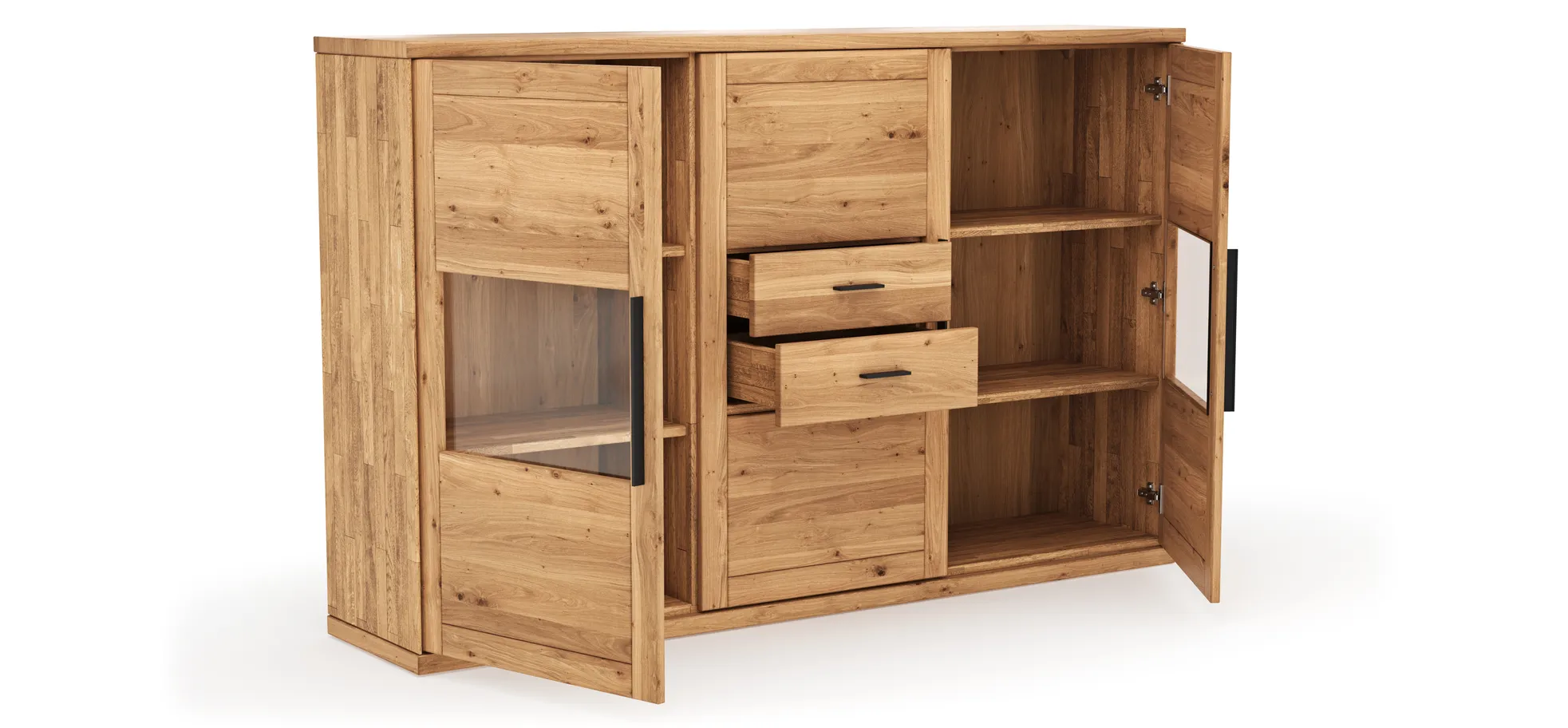 Highboard Faro 6.0 - Wildeiche massiv, natur, geölt