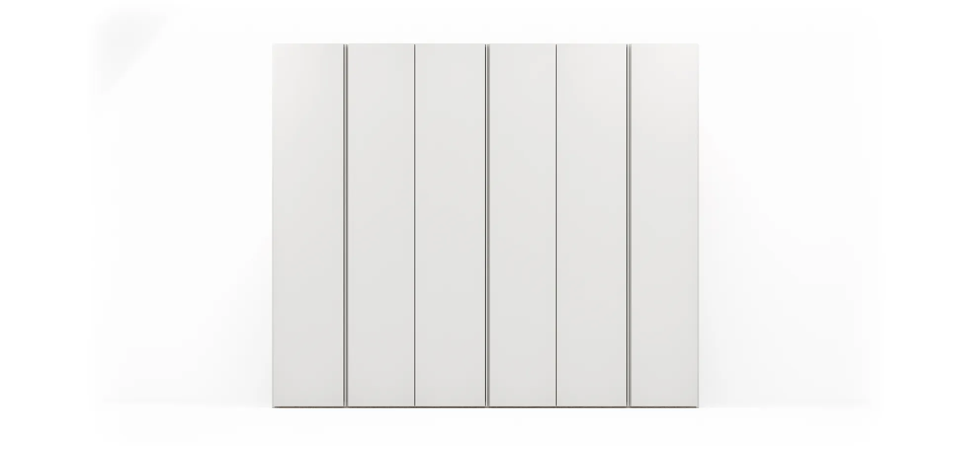 Drehtürenschrank Loretto - B ca. 280 cm, Melamin matt, Weiß