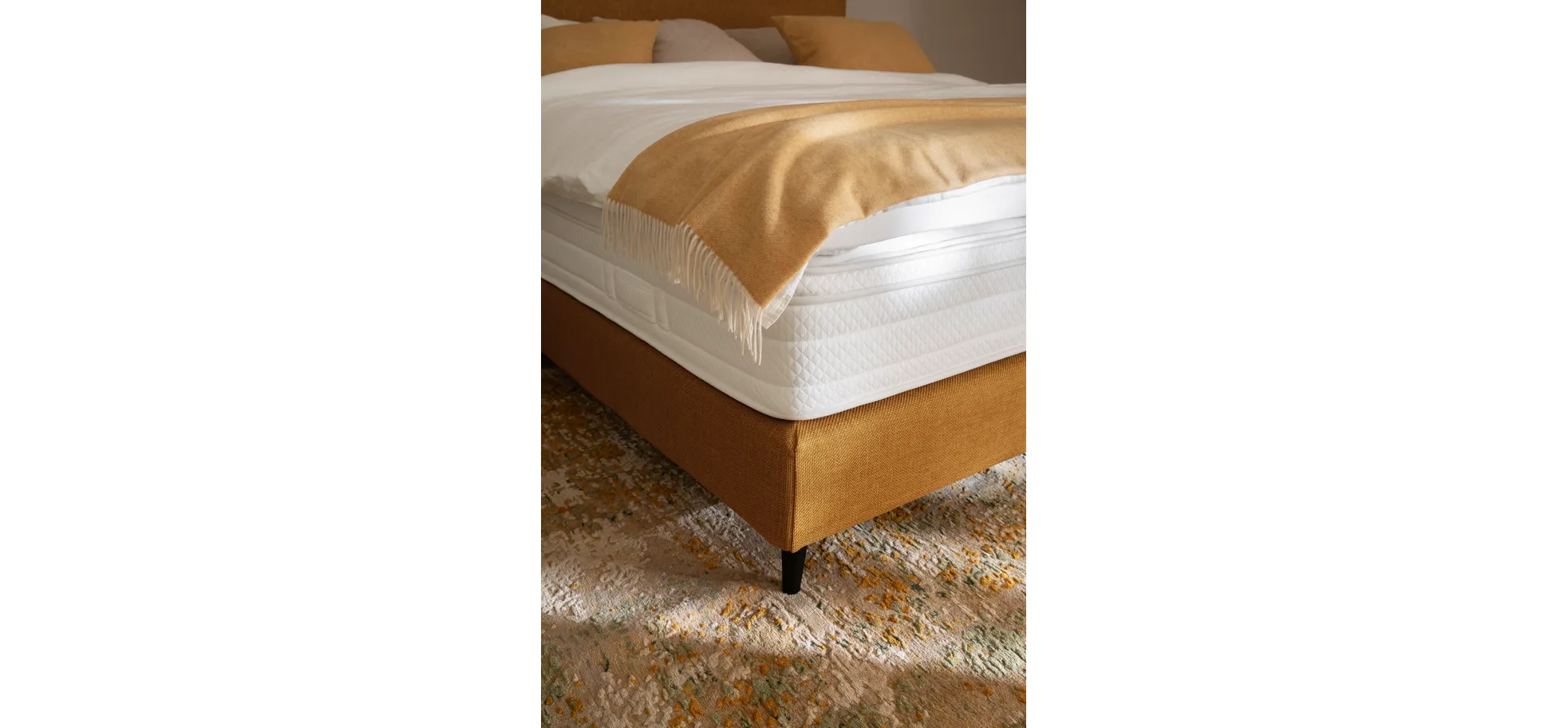 Boxspringbett Navelli 2 - Liegefläche ca. 180x200 cm, Stoff, Kurkuma