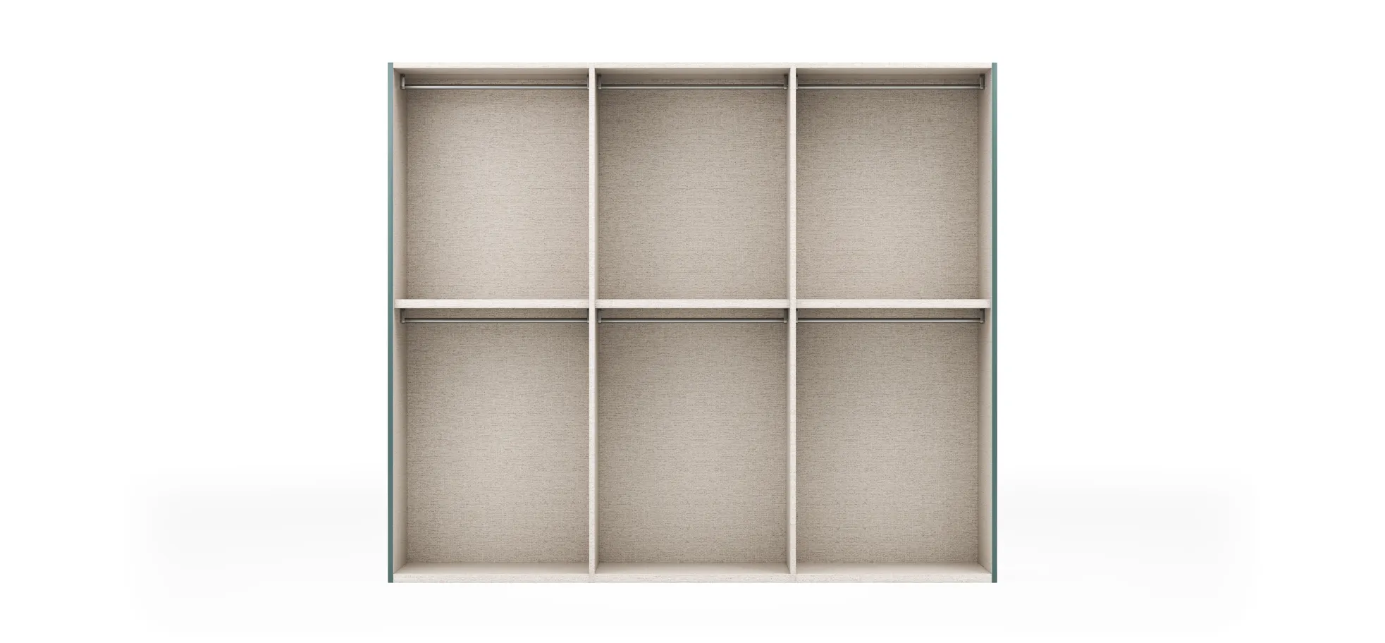 Drehtürenschrank Loretto - B ca. 280 cm, Lack matt, Salbeigrün