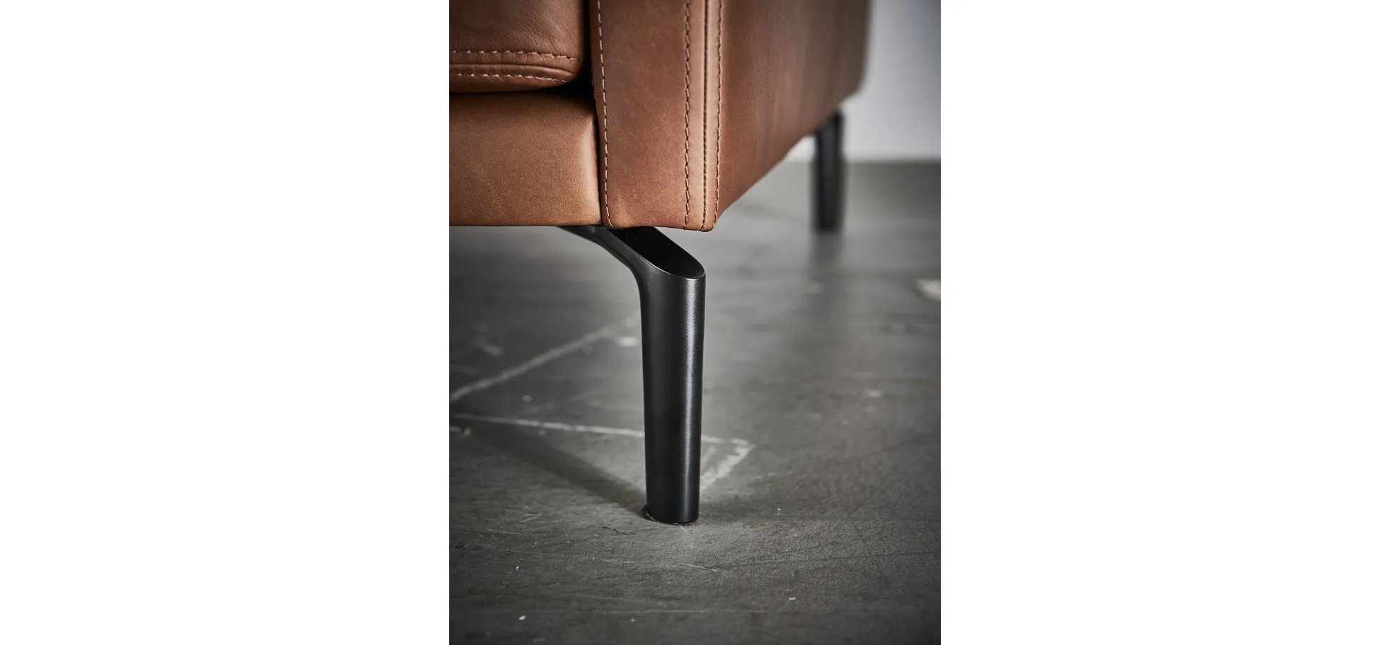 Sofa Cuneo - 2,5-Sitzer, Leder, Cognac