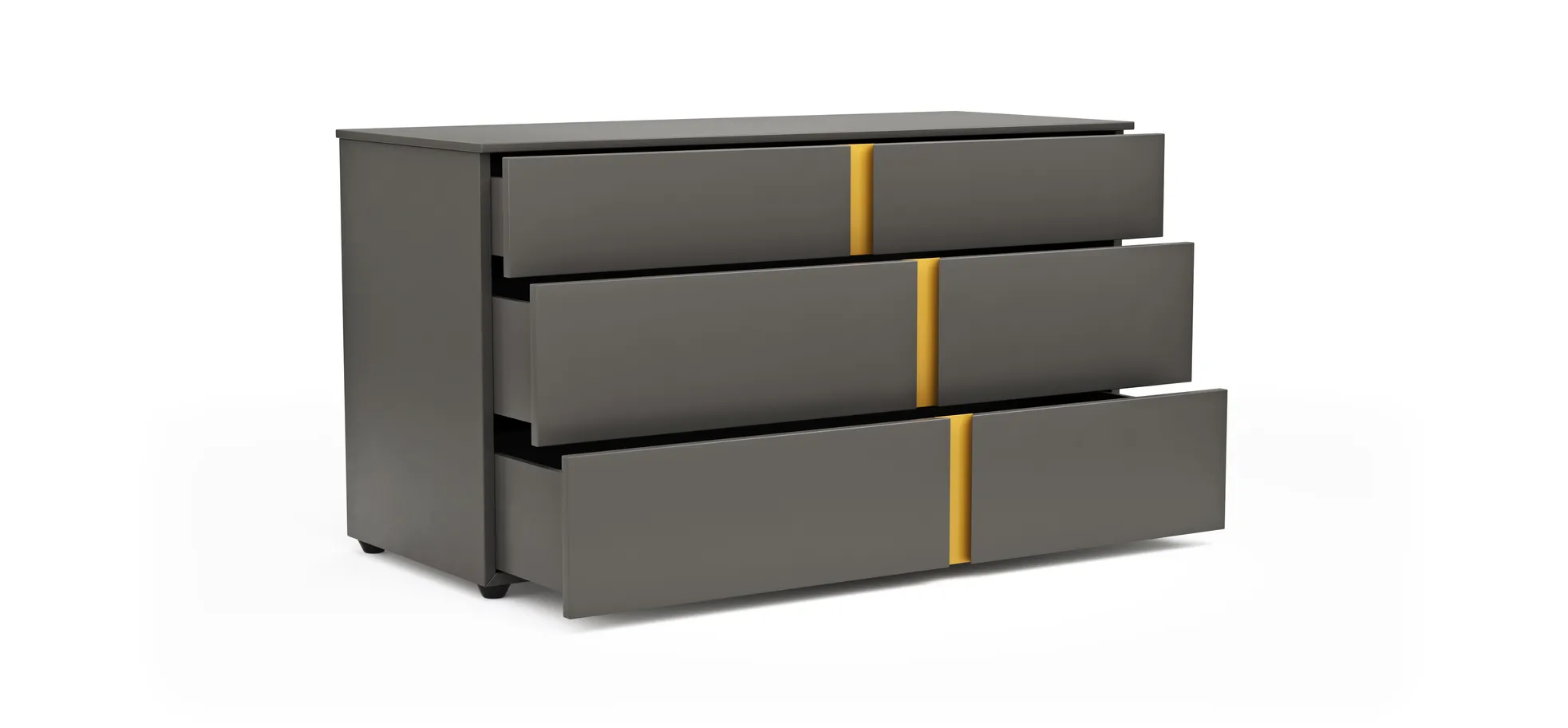 Kommode Loretto - BHT ca. 127x70x51 cm, Lack matt, Anthrazit
