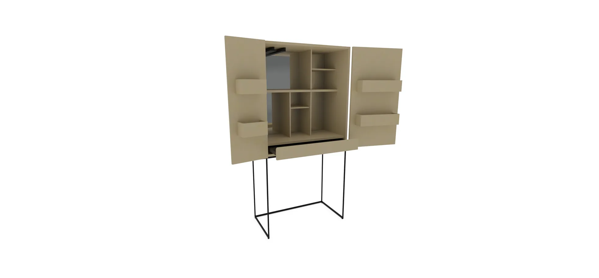 Barschrank 3900 - Lack matt, Goldfarben