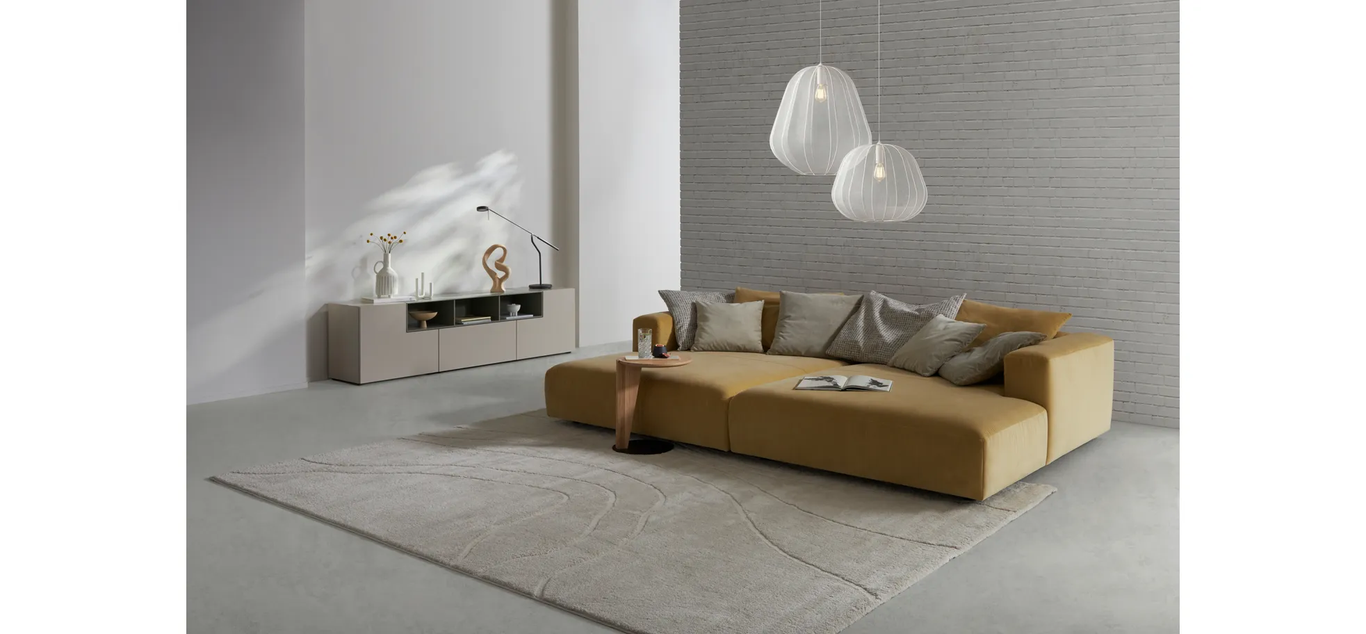 Sideboard 3900 - BHT ca. 220x62x45 cm, Lack, Kaschmir