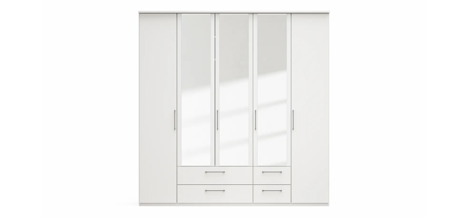 Drehtürenschrank Viana - B. ca. 225 cm, Lack, Weiß